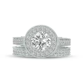 1 3/4 Carat Tw Lab Grown Diamond Bridal Set In 14K White Gold