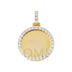 10K GOLD ROUND DIAMOND CIRCLE PICTURE PENDANT 0.31 CT