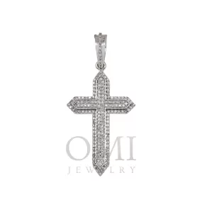 10K GOLD ROUND DIAMOND CROSS PENDANT 0.35 CT