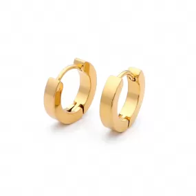 18K Gold IP Stainless Steel Hinged Hoop Earrings - 3X9