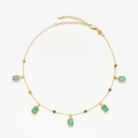 18K Gold Plated Amazonite Charm Choker