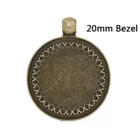 20mm Antique Bronze Zinc Alloy Cameo Cabochon Base Setting Pendants,sold 10pcs per pkg