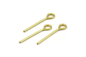 25mm Eye Pin, 50 Raw Brass Eye Pins, Findings (25x1.2mm) BS 2280