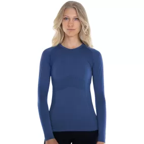 Anique Long Sleeve Crew Shirt in Blueberry - Women's Medium (8)