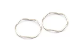 Antique Silver Circle Rings, 24 Antique Silver Plated Brass Wavy Circle Rings, Charms (20x0.8mm) BS 1807 H0555