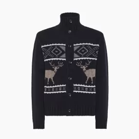 Berot knitted cardigan with Nordic Jacquard