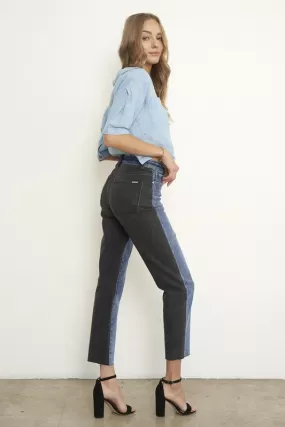 BLACK DENIM COMBO JEANS