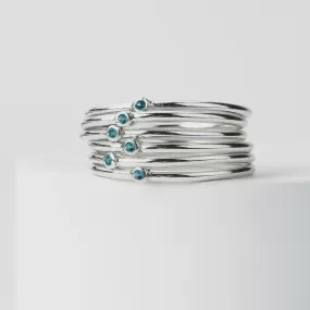 Blue Diamond Stacking Rings