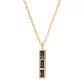 Blue Sapphire Tile Necklace