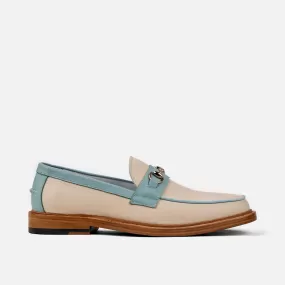 Boardwalk White Sands Leather Horse-Bit Loafers