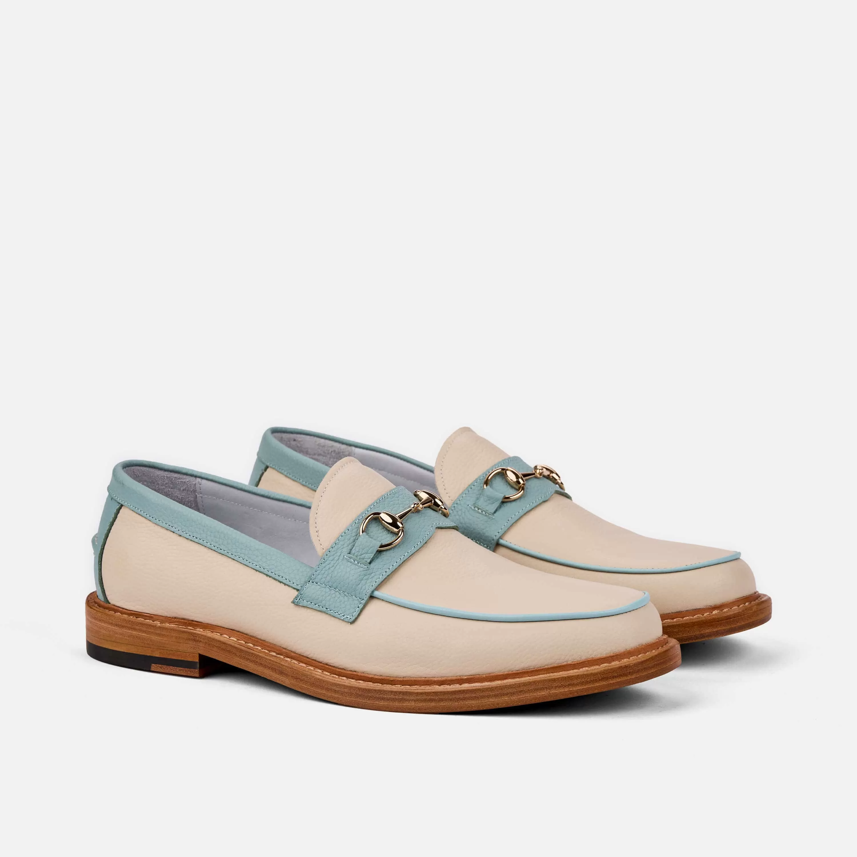 Boardwalk White Sands Leather Horse-Bit Loafers