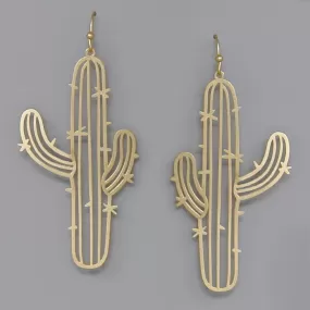 Cactus Cutout Filigree Drop Earrings