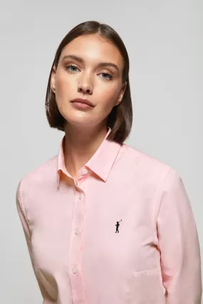 Camisa rosa oxford Slim fit con logo Rigby Go