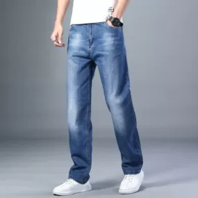 Casual Relaxed Men's Jeans - Blue