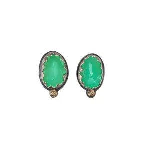 Chrysoprase post earrings