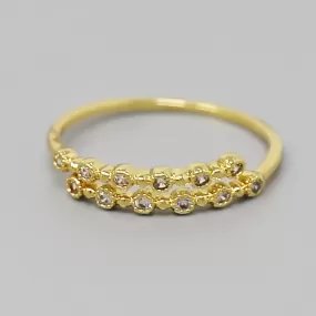 Cubic Zirconia Pave Adjustable Ring