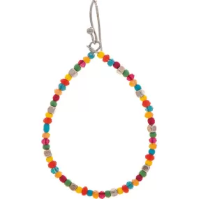 Dark Multicolor Beaded Tear Drop Earring