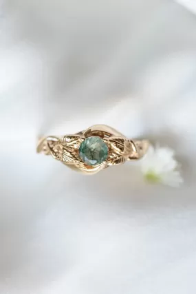 Delicate engagement ring with unique moss agate / Azalea