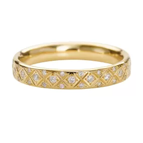 Diamond Criss Cross Wedding Band