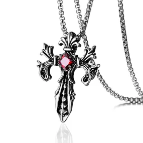 Double Dragon Cross Necklace