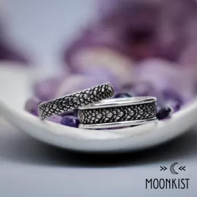 Dragon Wedding Band Set 925 Sterling Silver | Moonkist Designs