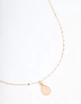 Gold Semi Precious Pear Necklace