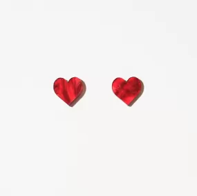 Heart Stud Earrings in Love Potion