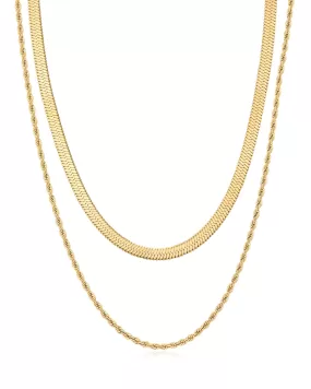 L'Amor Chain Necklace Set- Gold