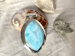 Larimar Gaia Pendant - XLarge Marquise