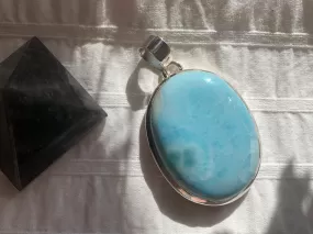 Larimar Naevia Pendant - Large Oval