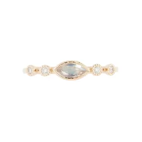 Moonstone Marquise Diamond Dew Ring