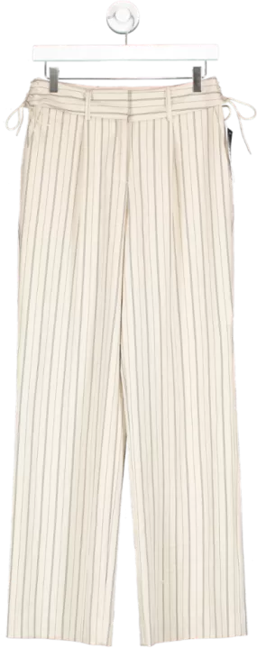 Naked Wardrobe Cream Lacing Detail Mid Waist Trousers W34