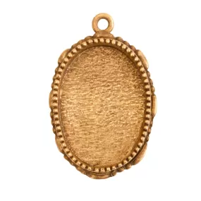 Nunn Design-Bezel-34x22mm Ornate Large Pendant Oval-Single Loop-Antique Gold-Quantity 1