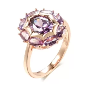 Oval Amethyst Rose Gold Ring