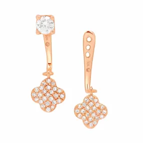 Pavé Diamond Clover Ear Jackets & Studs