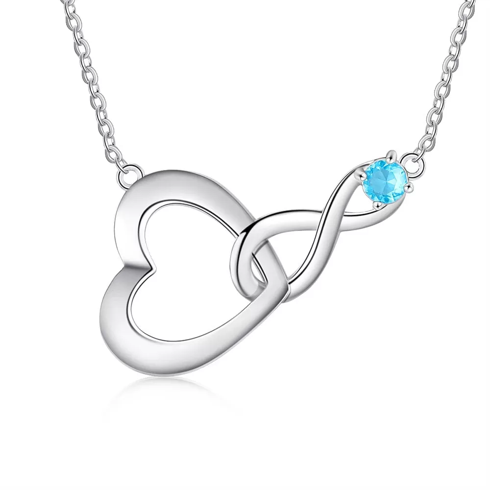 Personalized Birthstone Infinity & Cordate Necklace