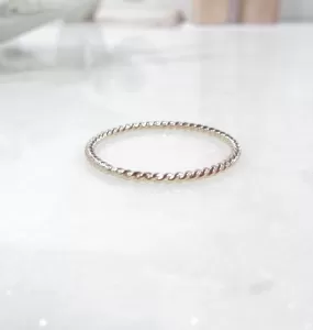 Rings Dot Twist 1mm wide Choose Your Metal and Size