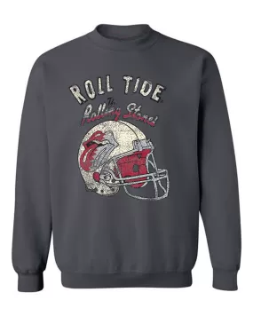 Rolling Stones University of Alabama Helmet Lick Charcoal Thrifted Sweatshirt