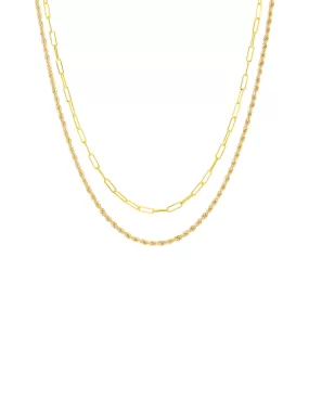 Rope Chain   Paperclip Chain Necklace Set