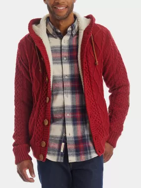 Sherpa Lined Cable Knit Cardigan