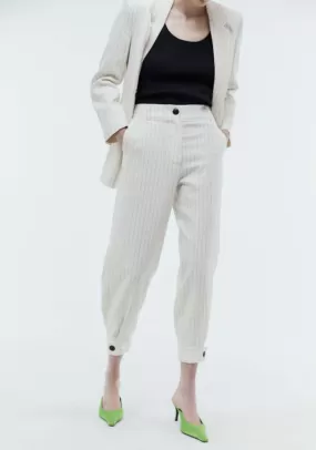 Stripes linen trousers