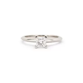 Tiffany & Co. Platinum Princess Cut Diamond Solitaire Engagement Ring