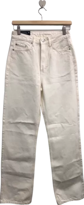 Weekday Off-White Extra High Straight Jeans UK W27" LENGTH 30"