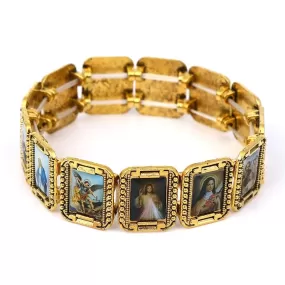 WWJD Catholic Saint Images Bracelet